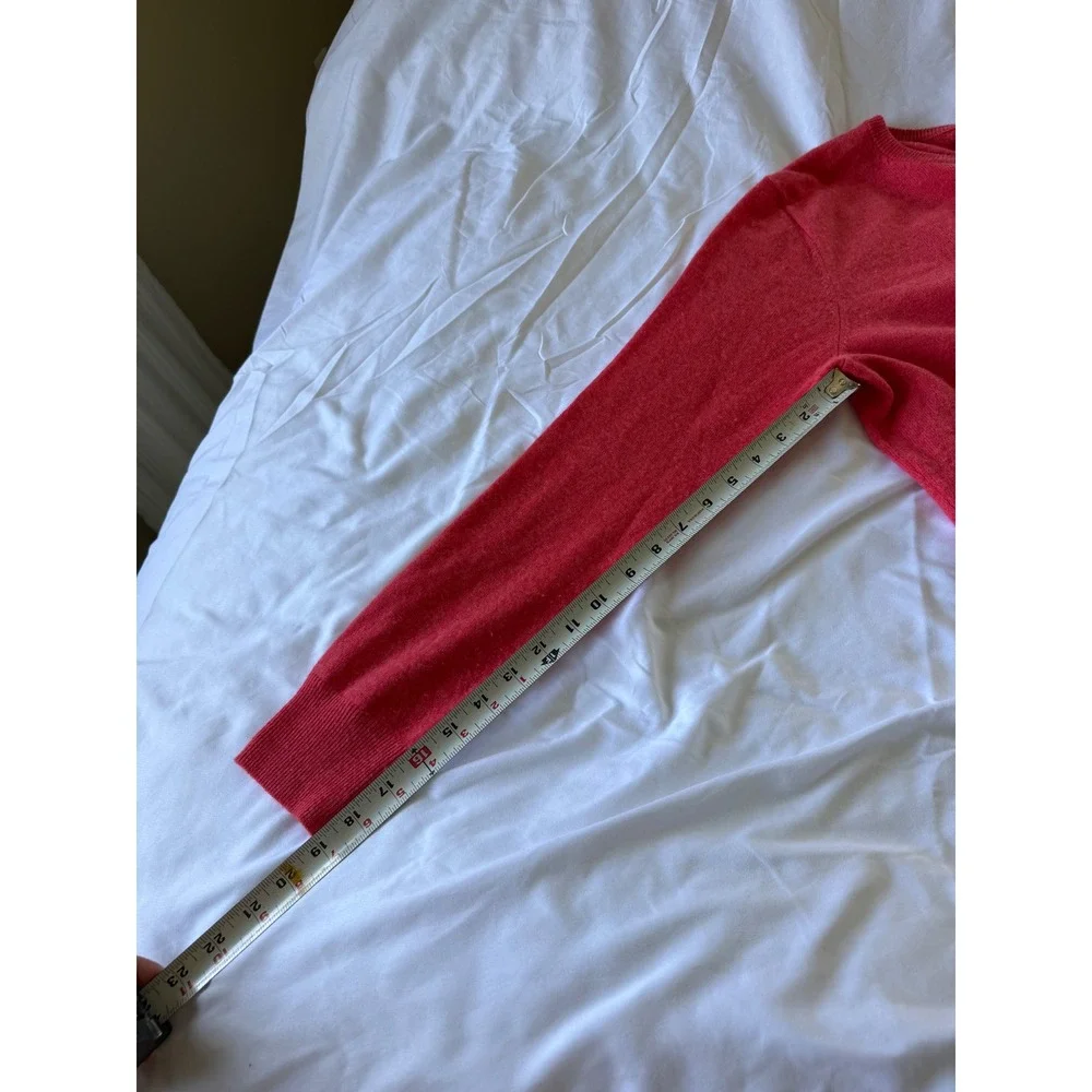 J.Crew Womens 100% Cashmere Crewneck Sweater Coral Red Size M Long Sleeve